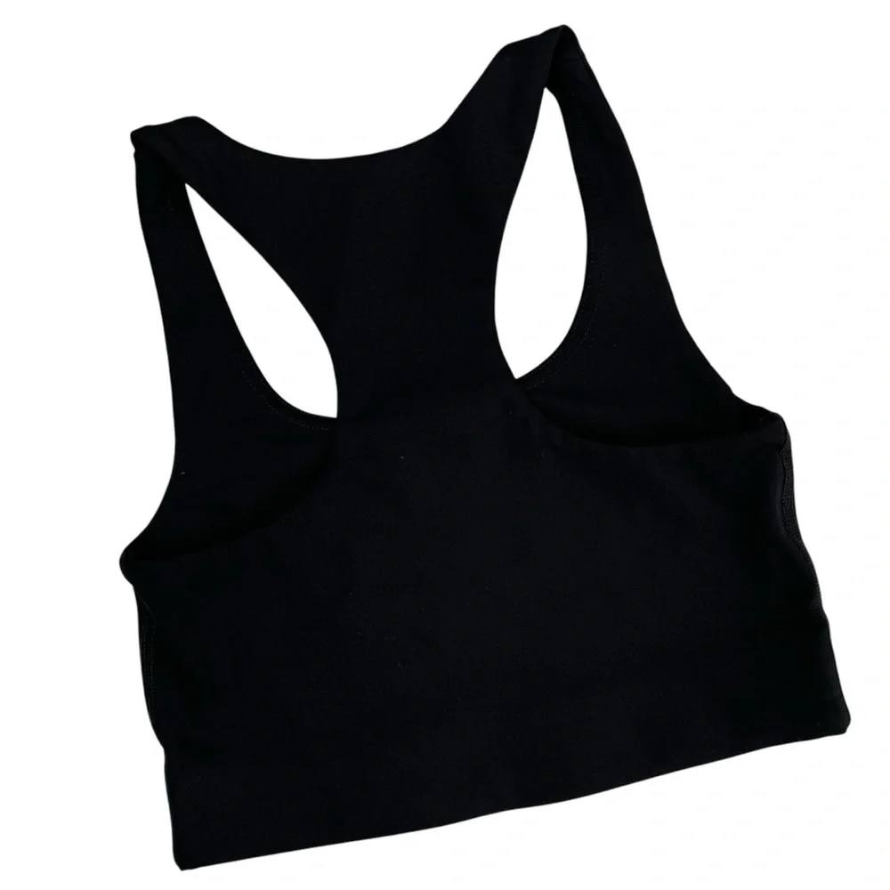 Girlfriend Collective Paloma Longline Racerback Sports Bra‎ Black